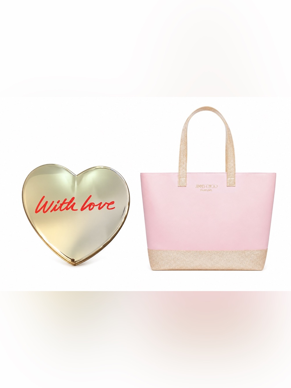 JIMMY CHOO TOTE & MIRROR-NEW